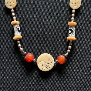 Yin Yang 24" Beaded Necklace